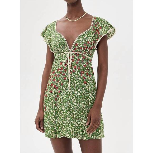 FREE PEOPLE Dresses & Skirts - NEW FREE PEOPLE back road mini dress in forest green